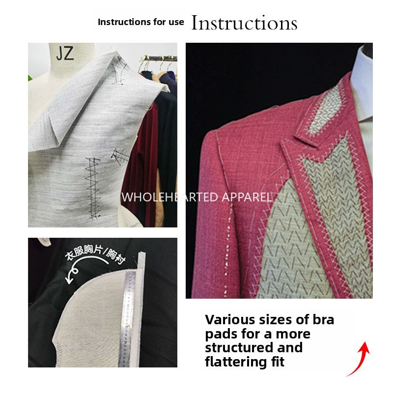 3921★ Forro de carbono negro, forro de cola de caballo, forro de cáñamo, forro de pecho, corte alto para ropa de hombre, forro de pieza de pecho, accesorios de ropa personalizados para trajes de alta gama