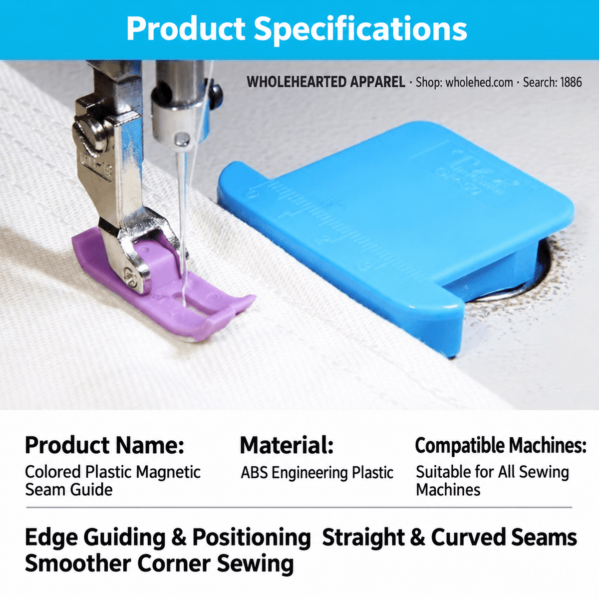 1886★ Strong Magnetic Sewing Machine Edge Guide with Measurement Scale for Flatbed Machines