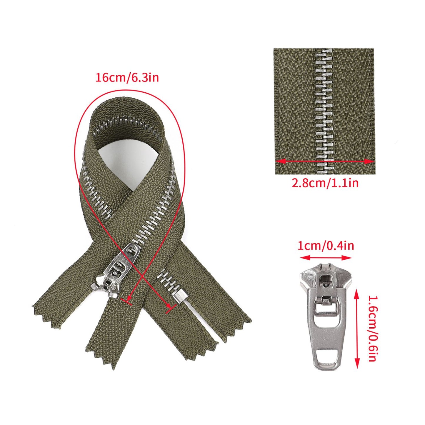 3074 New No. 3 white copper closed tail spring head work size tail with strong locking, special for pants placket zipper