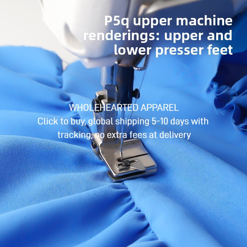 1607★  New P5Q adjustable wrinkle presser foot electroplating all-steel flat car universal wrinkle pumping wrinkle presser foot sewing accessories ****