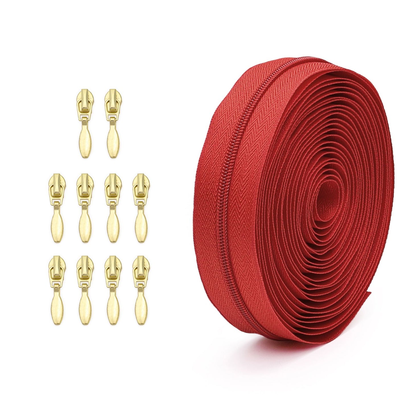 3100 Zipper No. 3 is wearing nylon solid color luggage zipper 4.5 meters + 10 light gold water drop heads = 1 pack