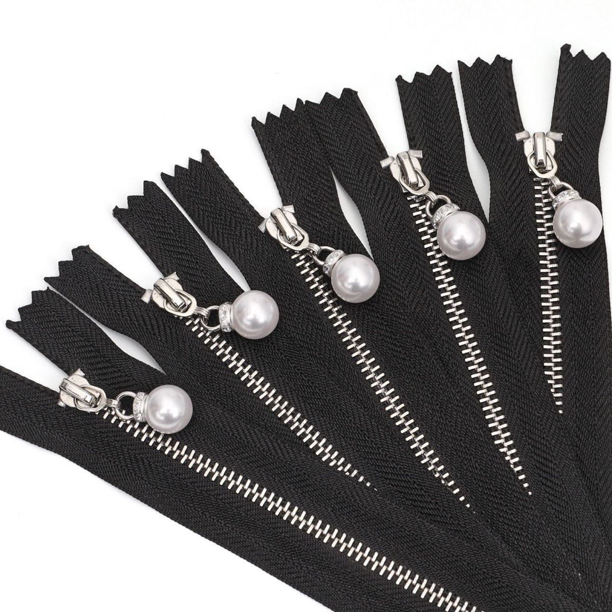 3111 Zipper No. 3 Metal Light Gold White Gold Closed End Work Code Hook Head Diamond Pendant Pearl Pull Pocket Clothing Luggage Zipper