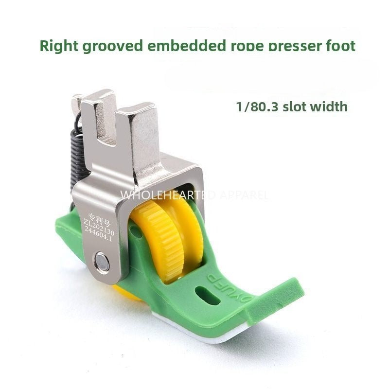 1680★  New flat car Teflon embedded rope roller presser foot P69 with slot embedded rope presser foot sill rope bag rope sewing accessories