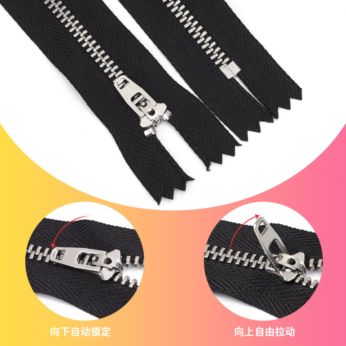 3075 Zipper No. 4 Bronze Brass White Gold Closed Tail Spring Head Metal Copper Zipper Jeans Trousers Y Teeth Pant Chain