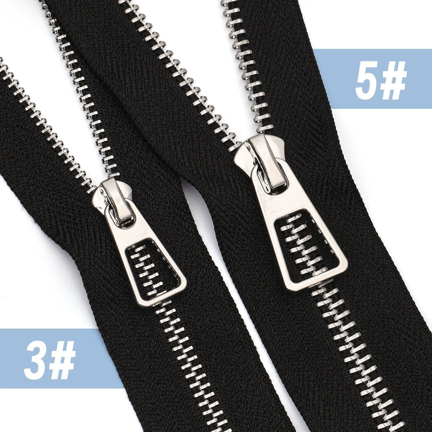 3087 Zipper No. 3 No. 5 Metal Hanging White 16482 Slider Hollow Square Zinc Alloy Slider Suitable for Luggage and Clothing