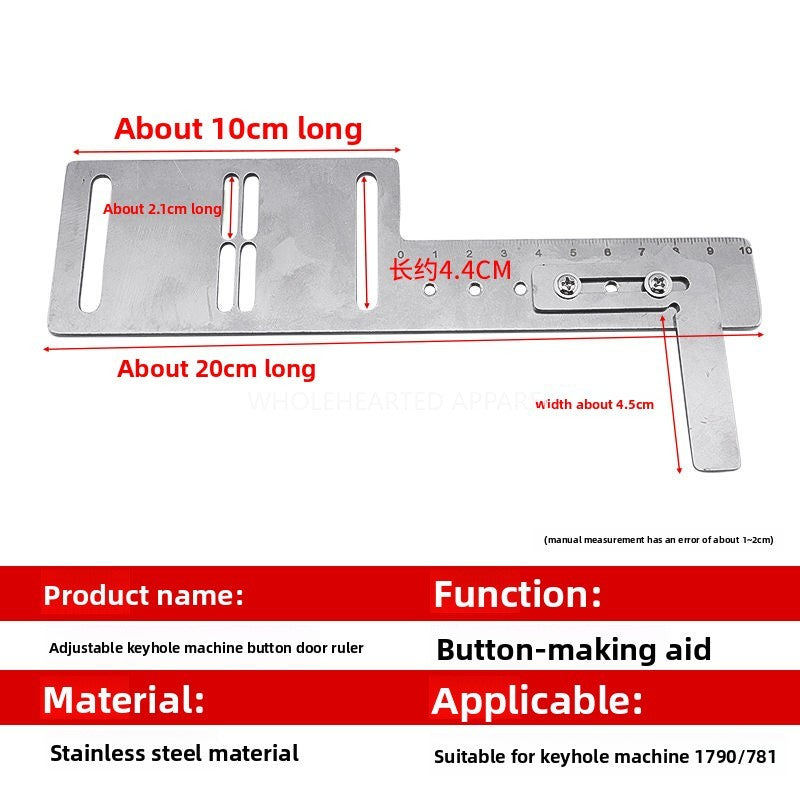 1615★  New keyhole machine button ruler adjustable auxiliary tools 1790/781 positioning ruler gauge tool sewing accessories