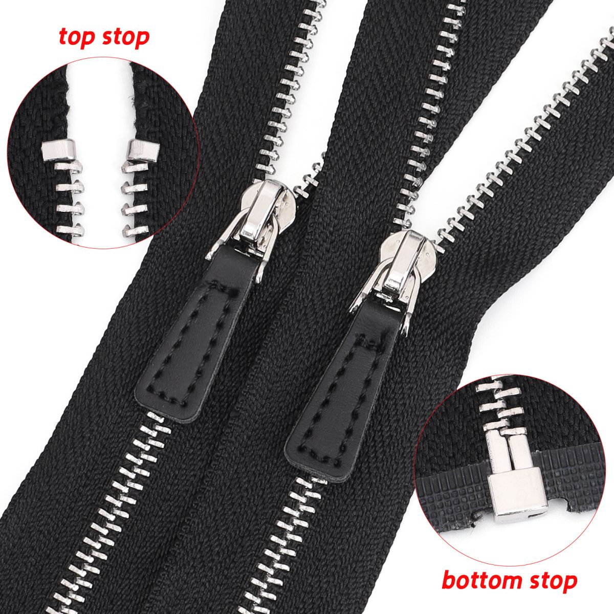 3107 No. 3 platinum open tail leather pull head metal silver tooth clothing bag DIY daily necessities available