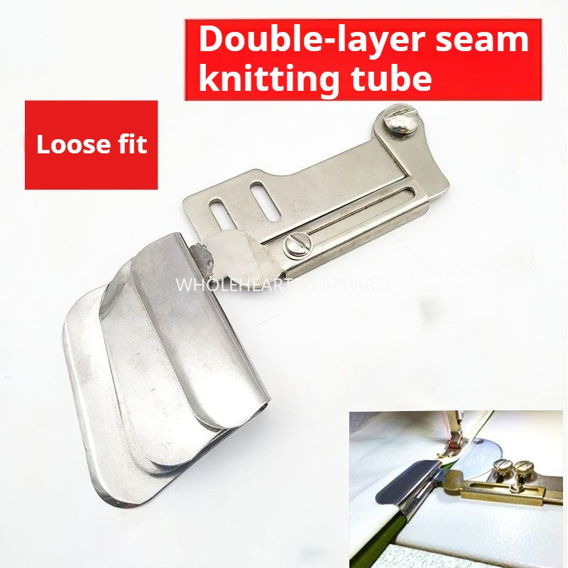 1299★ Machine à coudre industrielle, tube de couture plat pour voiture, dispositif d'ourlet à fil droit avec réglage de l'alignement du tissu double couche supérieur et inférieur★