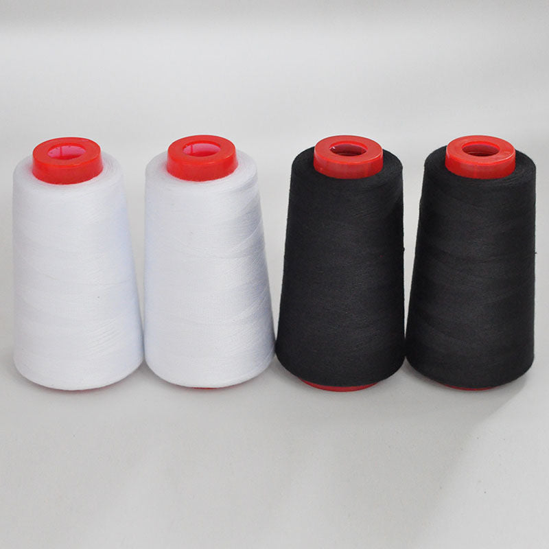 3053 Thread 402 Sewing Thread Household High Speed Thread Sewing Machine Pagoda Polyester Flat Car Large Roll Black and White Color