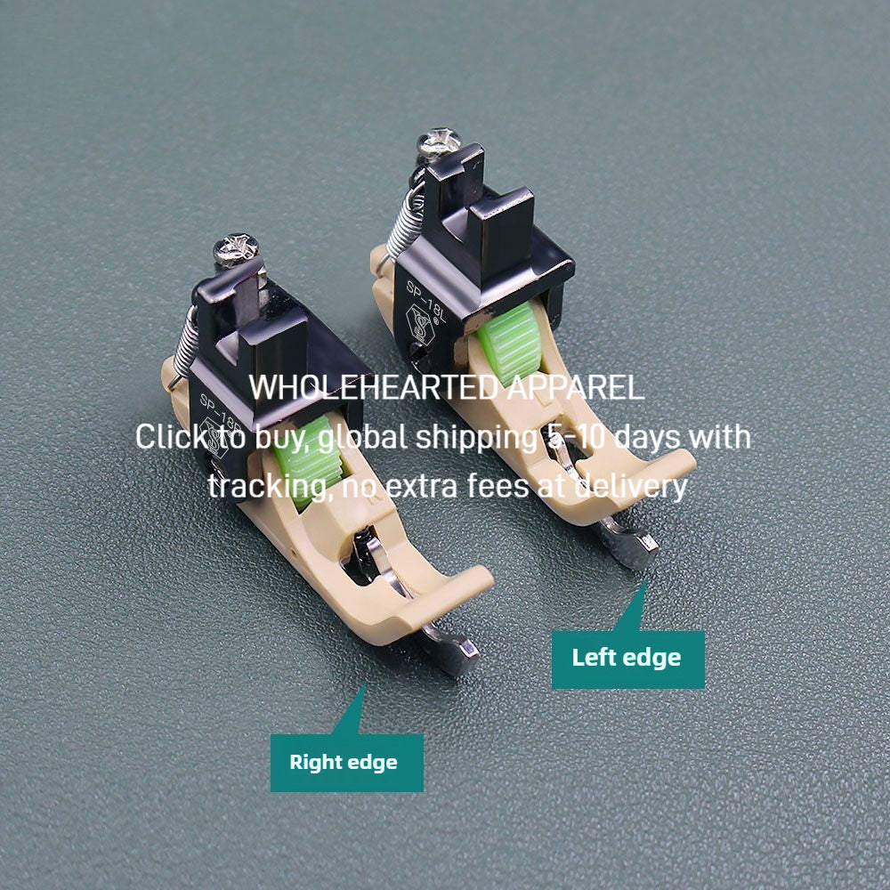 1599★ New SP-18 Teflon roller rib computer flat car left and right rib pressing line plastic presser foot with knife