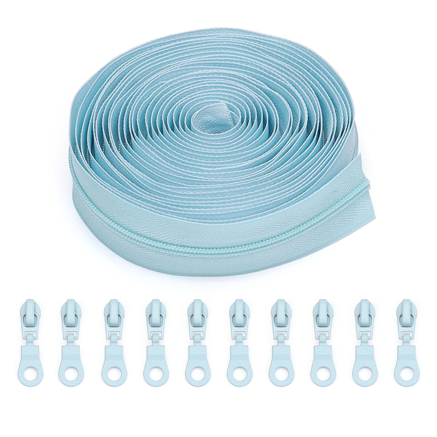 3071 Zipper No. 3 is wearing a solid color nylon set, luggage zipper, various packages 4.5 meters + 10 color Jitong heads = 1 pack