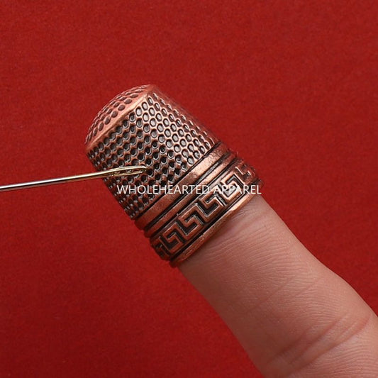 1668★  Thimble device Bronze antique handmade thimble hoop Household anti-puncture finger cover Hand sewing ring tool