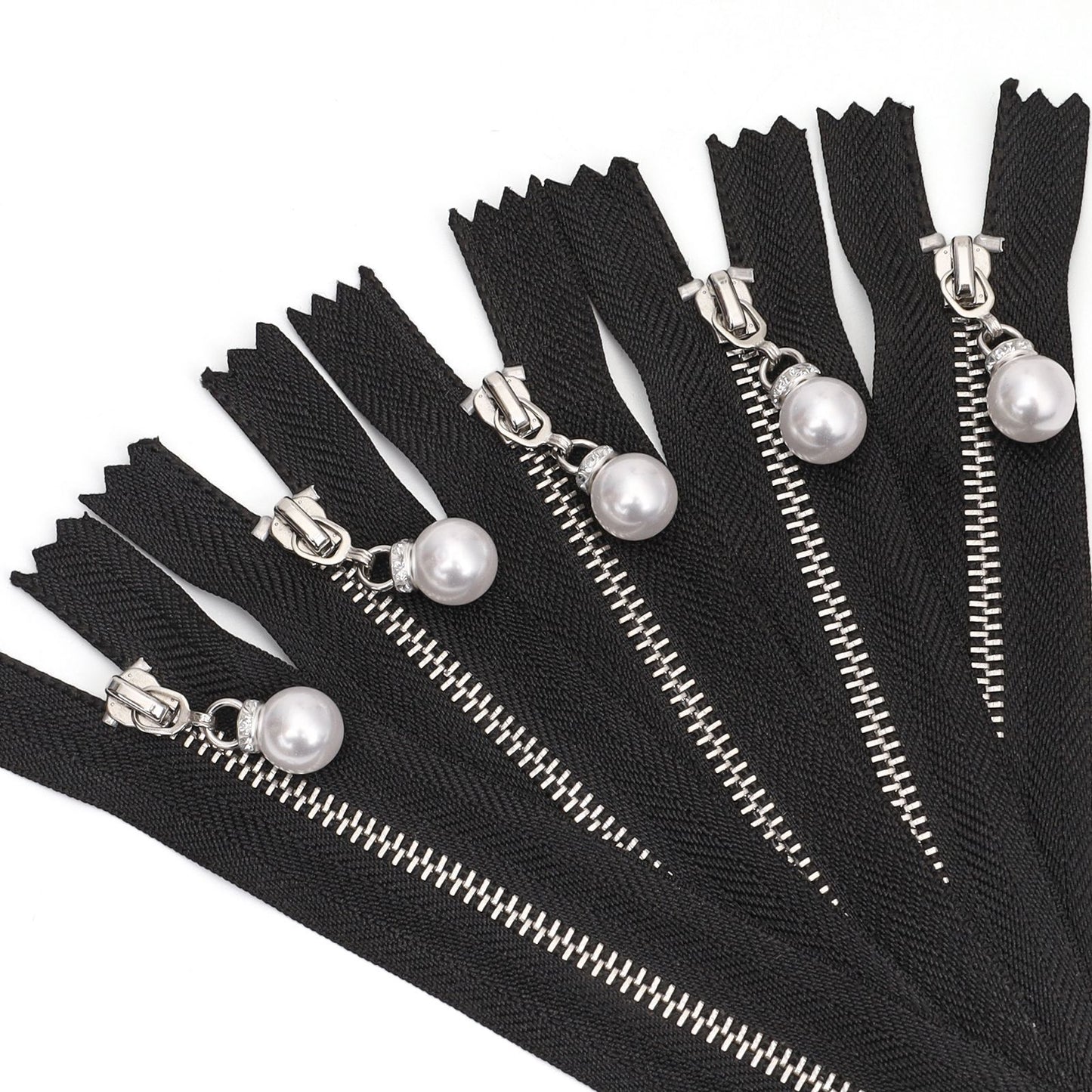 3111 Zipper No. 3 Metal Light Gold White Gold Closed End Work Code Hook Head Diamond Pendant Pearl Pull Pocket Clothing Luggage Zipper