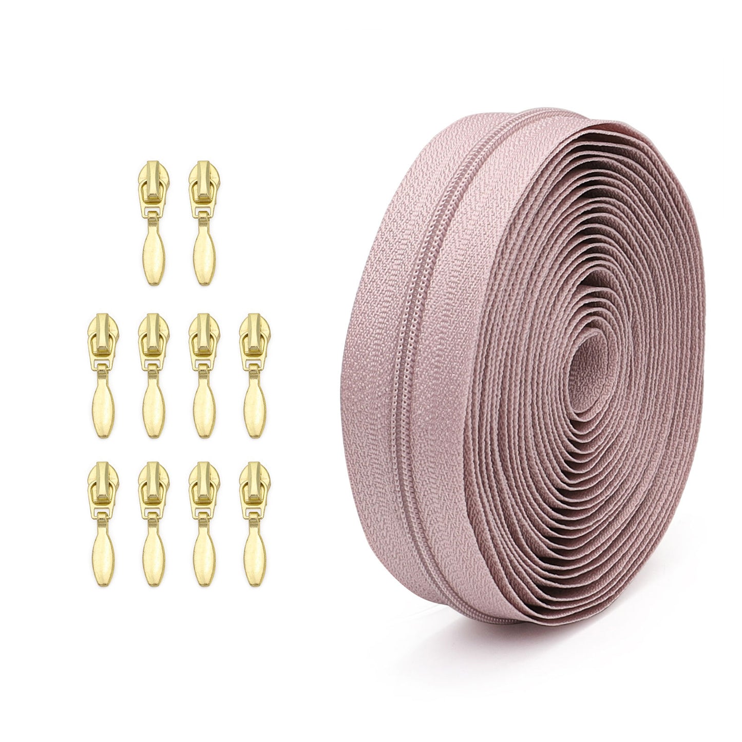 3100 Zipper No. 3 is wearing nylon solid color luggage zipper 4.5 meters + 10 light gold water drop heads = 1 pack