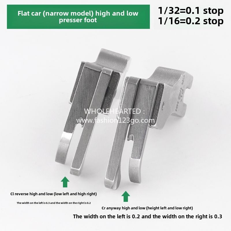 1212★ Prensatelas planas PL de alto y bajo estilo angosto, prensatelas de cabezal grande de alto y bajo, línea de prensado de cremallera superior, accesorios totalmente de acero, herramienta de costura