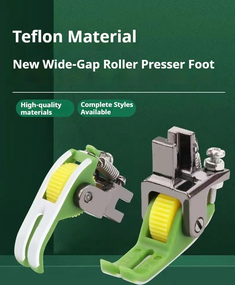 1016★ Upgraded version of wide gap flat car plastic roller presser foot does not eat cloth, does not rush cloth pressing line, thick and thin universal wheel presser foot★