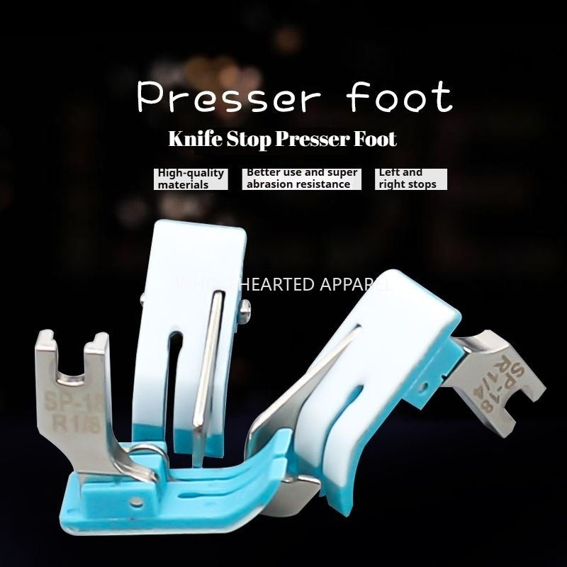 1145★ Flat car plastic rib pressing foot SP-18 right stop rib pressing line pressing line Oxford with knife pressing foot sole★