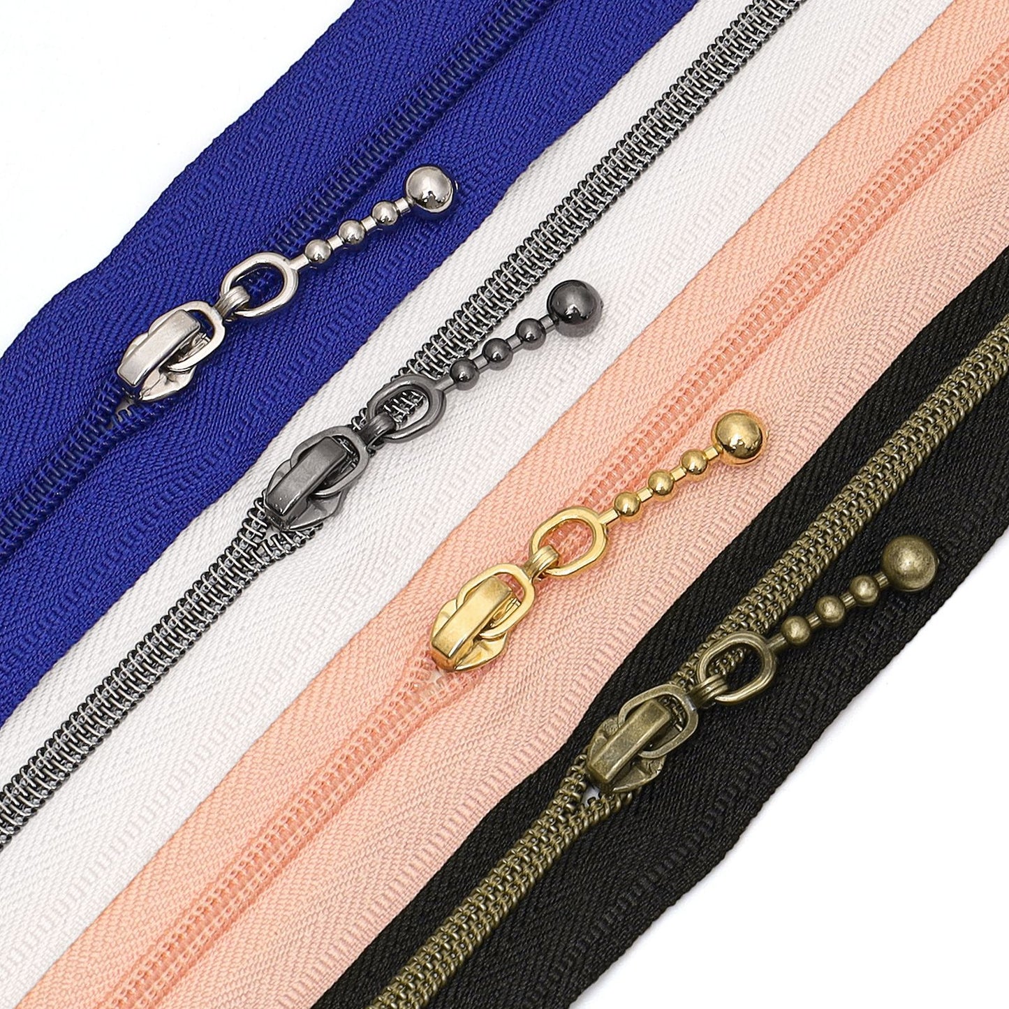 3080 Zipper No. 3 nylon bronze light gold gun color silver pendant slider hook beads clothing bags general accessories