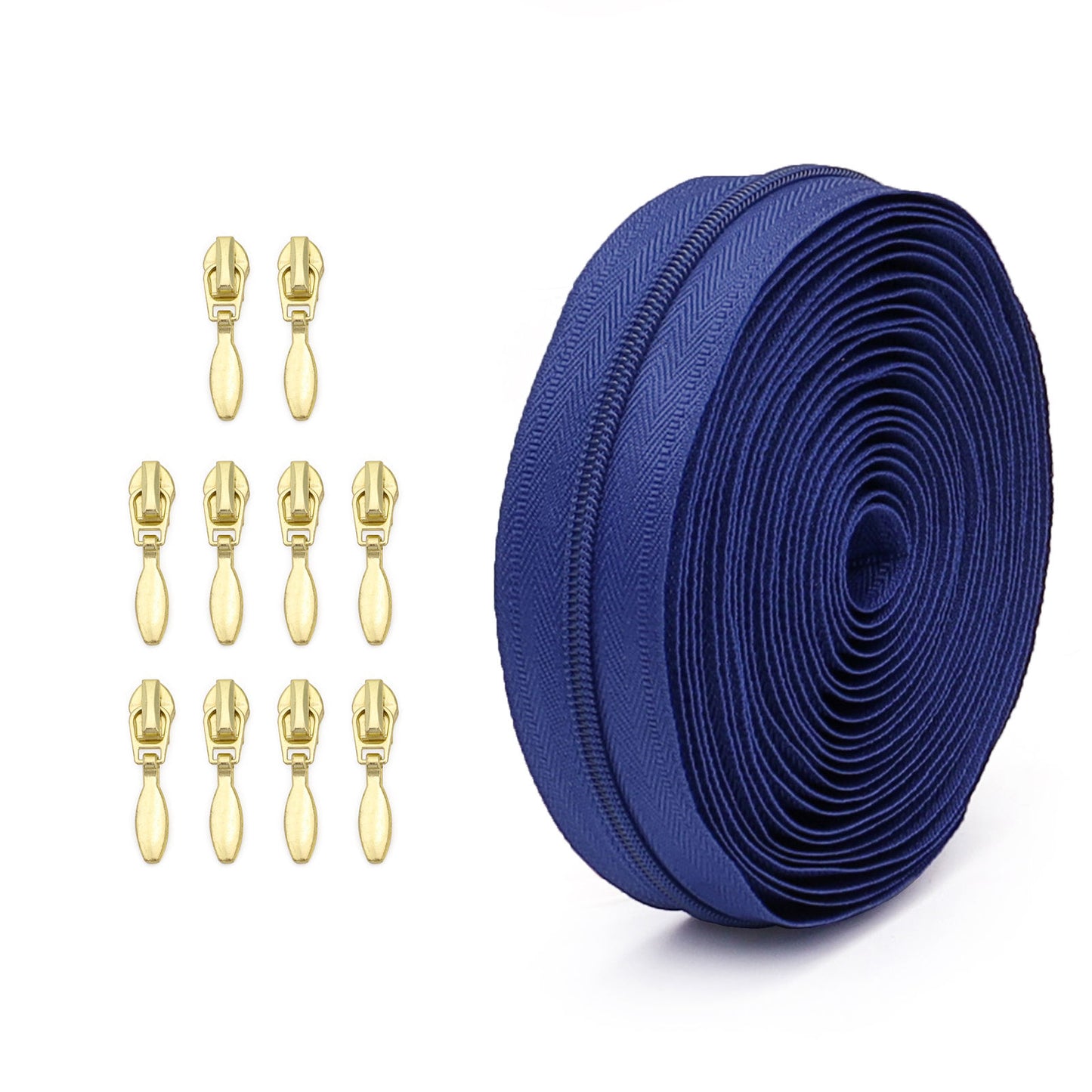 3100 Zipper No. 3 is wearing nylon solid color luggage zipper 4.5 meters + 10 light gold water drop heads = 1 pack