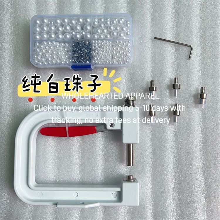 1583★  Portable handmade set bead machine hand-pressed rhinestone non-porous ABS imitation pearl four-claw nail DIY jewelry accessories