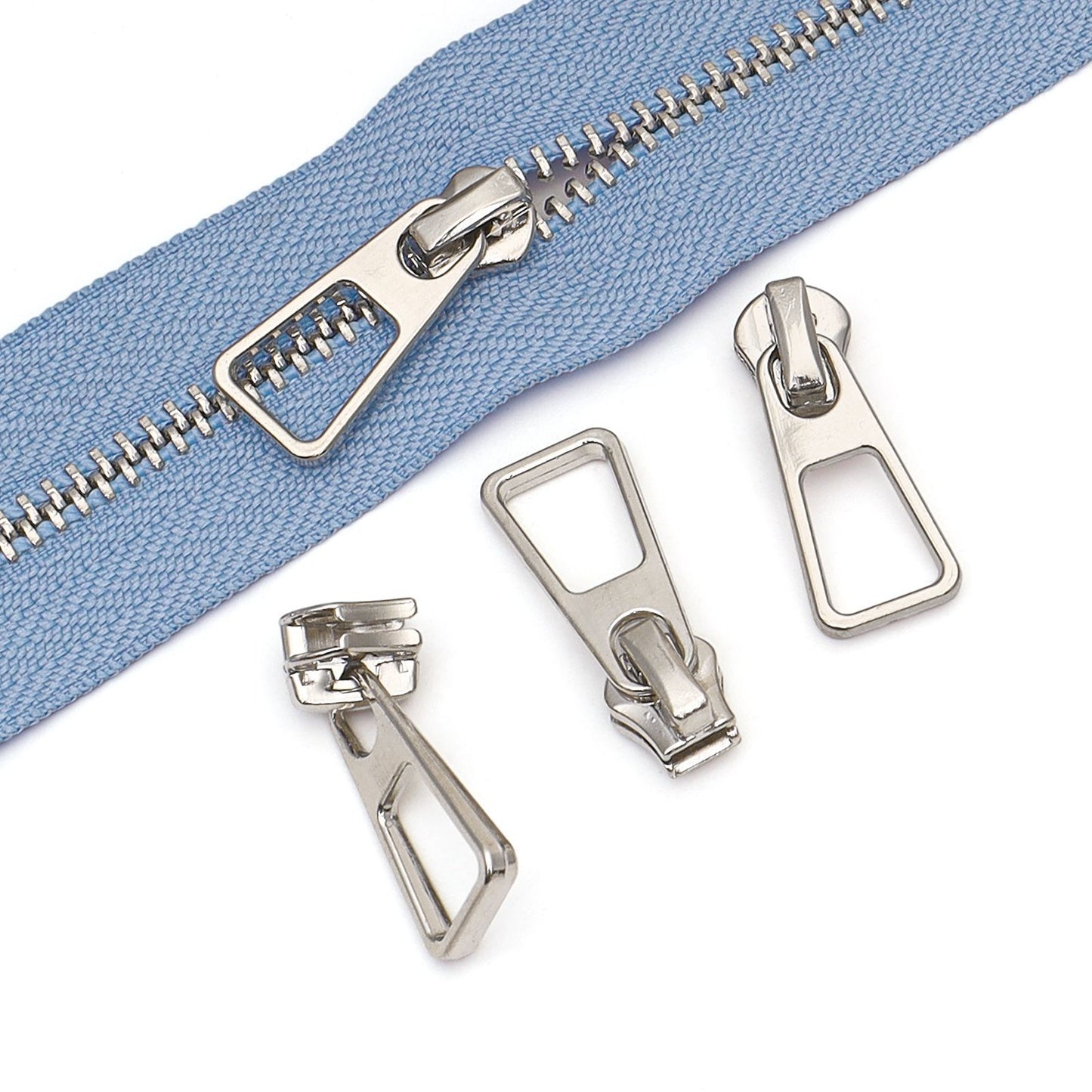 3087 Zipper No. 3 No. 5 Metal Hanging White 16482 Slider Hollow Square Zinc Alloy Slider Suitable for Luggage and Clothing