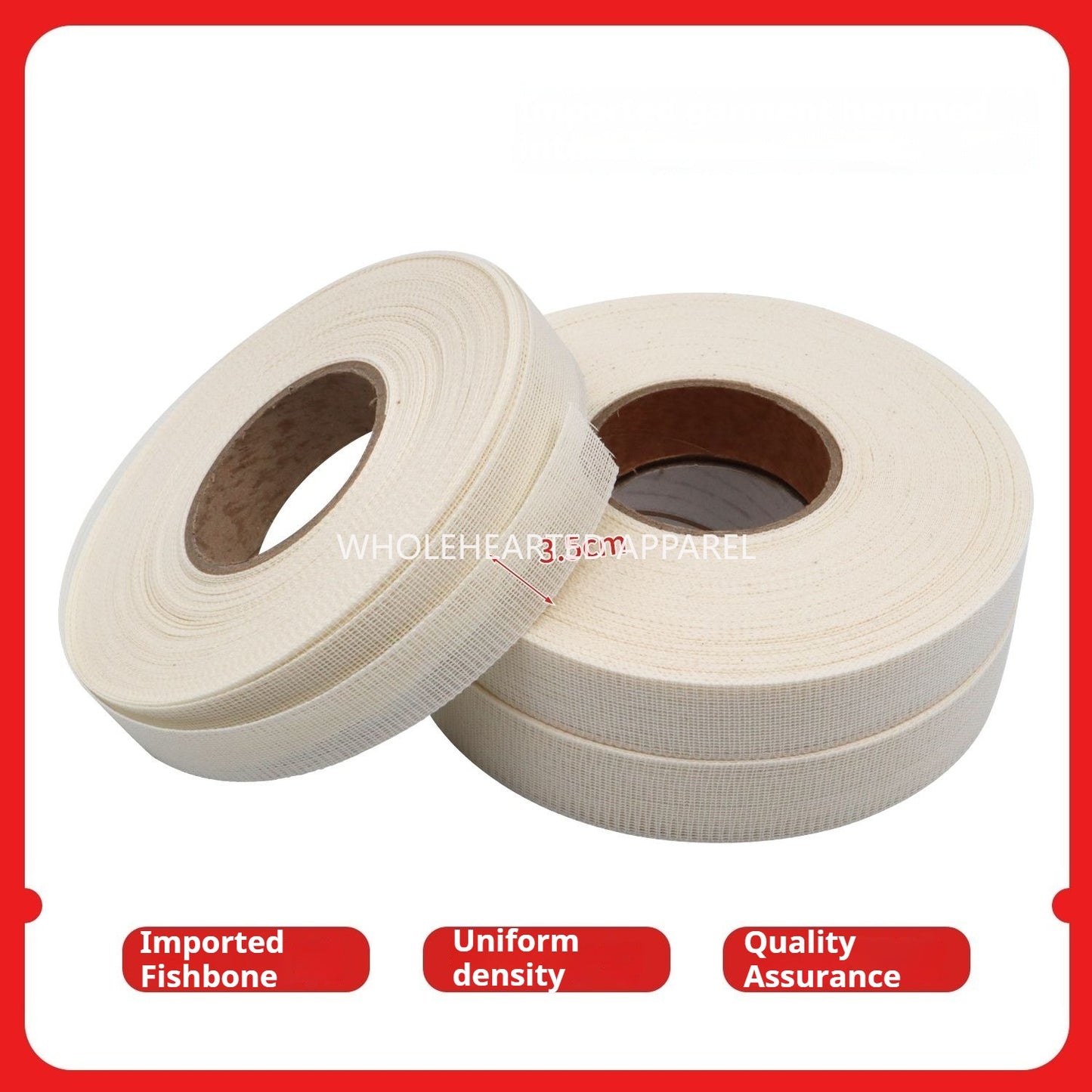 1003★Entretela de espiga de pescado para accesorios de ropa importados, para vestidos de novia, dobladillos de faldas de gasa, dobladillos de camisas, trenza de crin de caballo DIY.(30 g/m)