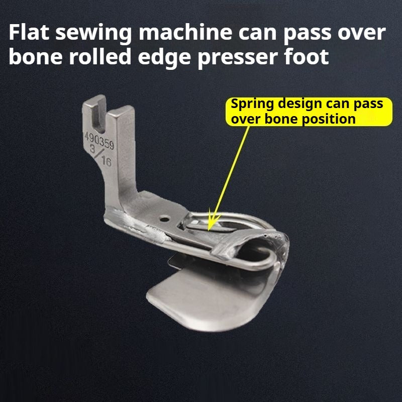 1285★ Flat car through the joint crimping foot, can it be too thick material, thin material bone position crimping device, over the seam head seam is not kaboo★