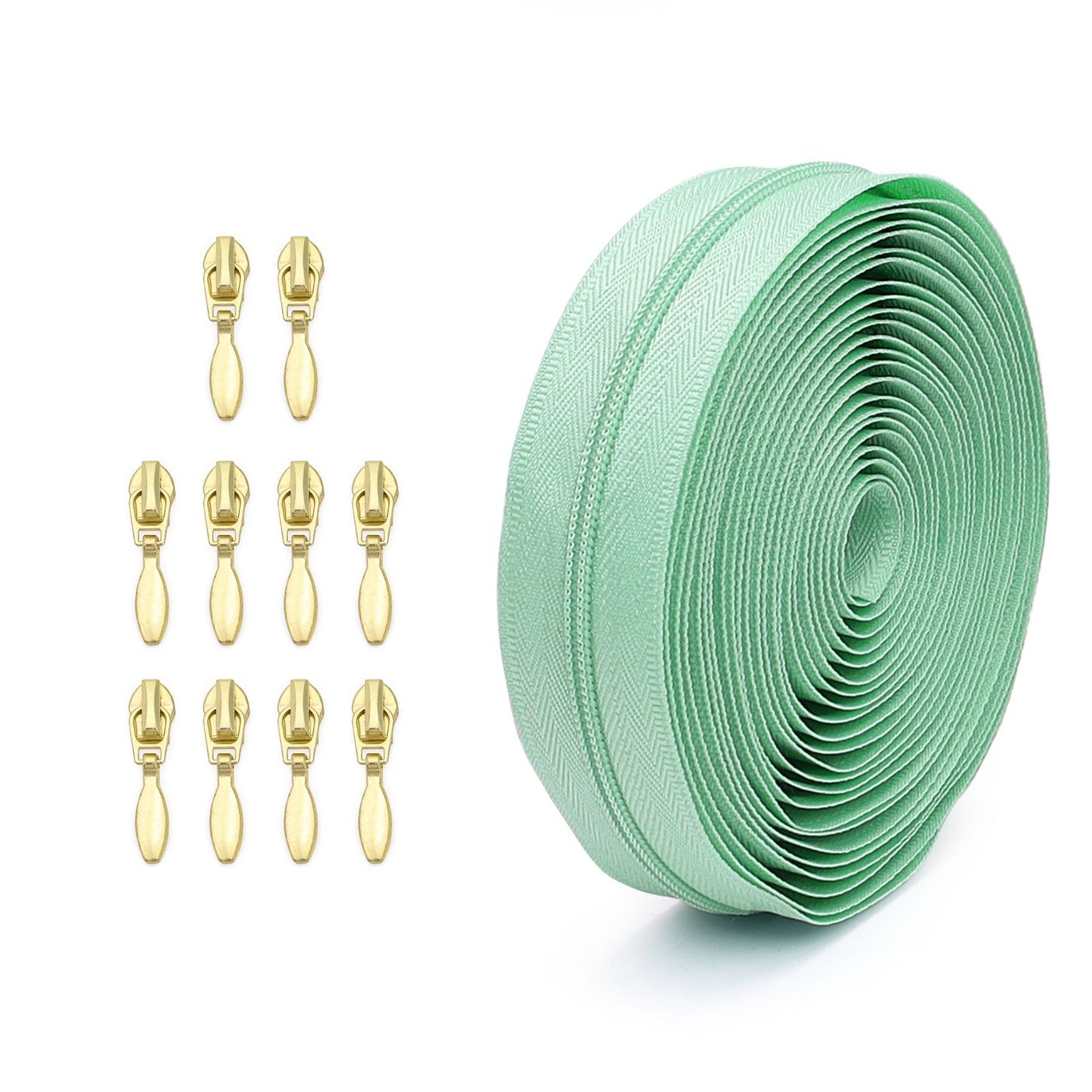 3100 Zipper No. 3 is wearing nylon solid color luggage zipper 4.5 meters + 10 light gold water drop heads = 1 pack