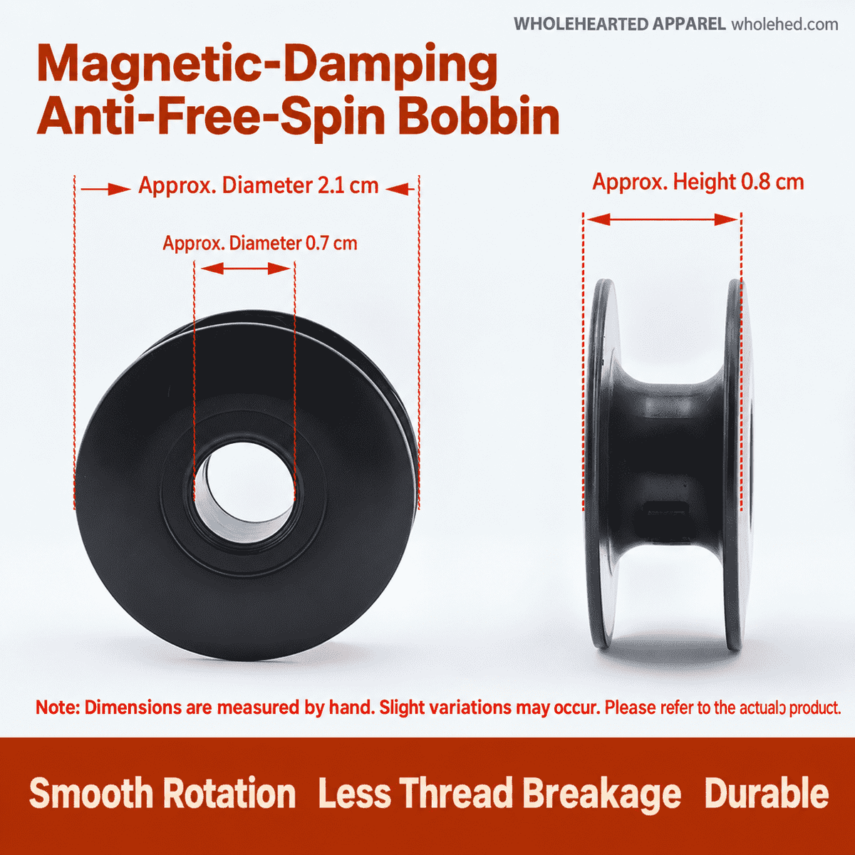 1611★ Magnetic-Damping Anti-Free-Spin Bobbin for Computerized Flatbed Sewing Machines, Universal Bobbin Case Accessory, Anti-Breakage Design.