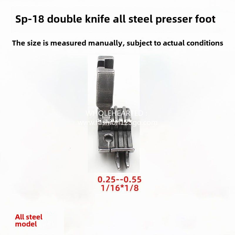 1211★ Pied presseur à double couteau SP-18 tout acier, pied presseur tangentiel pour sac à dos en jean, pied presseur à chariot plat à double butée à ligne ouverte 0,1/0
