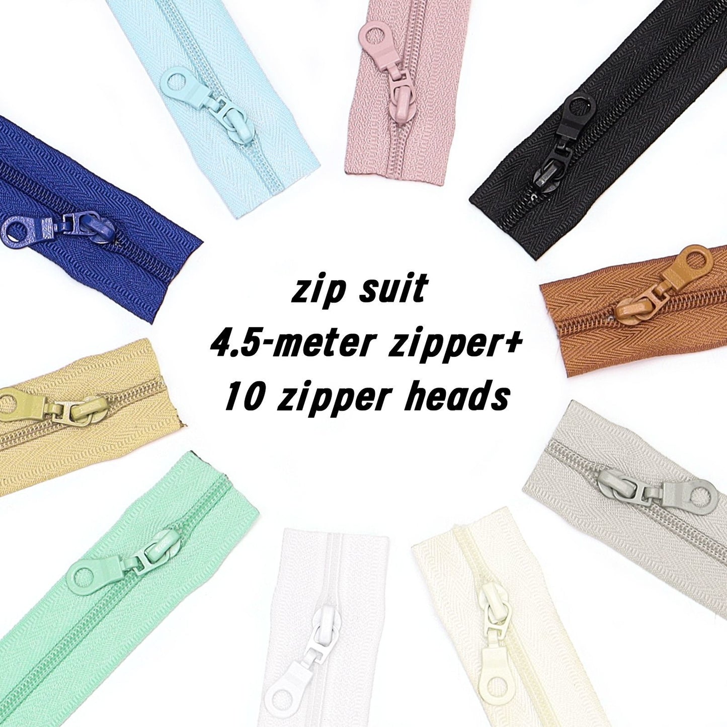 3071 Zipper No. 3 is wearing a solid color nylon set, luggage zipper, various packages 4.5 meters + 10 color Jitong heads = 1 pack