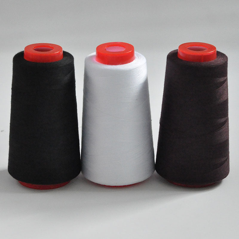3053 Thread 402 Sewing Thread Household High Speed Thread Sewing Machine Pagoda Polyester Flat Car Large Roll Black and White Color