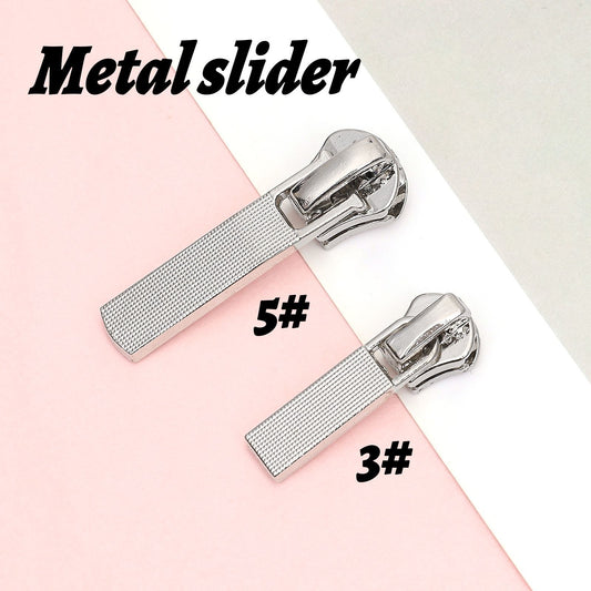 3098  Zipper No. 3, No. 5 Platinum Metal 14631 Slider with Lock Luggage Clothing Zipper can be sold directly by the manufacturer