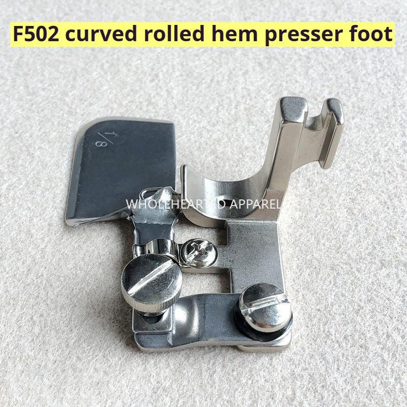 1378★ Dispositif d'ourlet courbe F502 tout acier, dispositif d'ourlet spécial pour tissus fins comme la mousseline et la soie, dispositif d'ourlet, cylindre de traction, pied presseur pour ourlet★