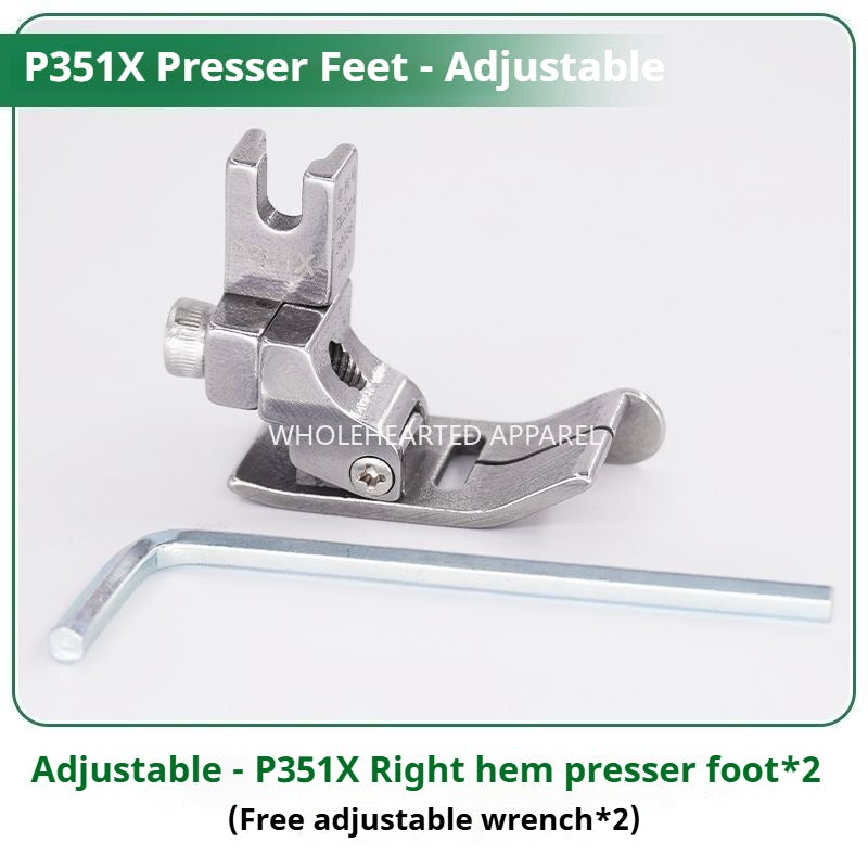 1032★ New flat car universal P351X adjustable right gear edge press foot medium and thick material special press bright and dark thread sewing machine accessories★