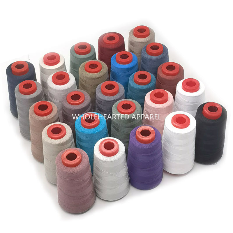 3053 Thread 402 Sewing Thread Household High Speed Thread Sewing Machine Pagoda Polyester Flat Car Large Roll Black and White Color