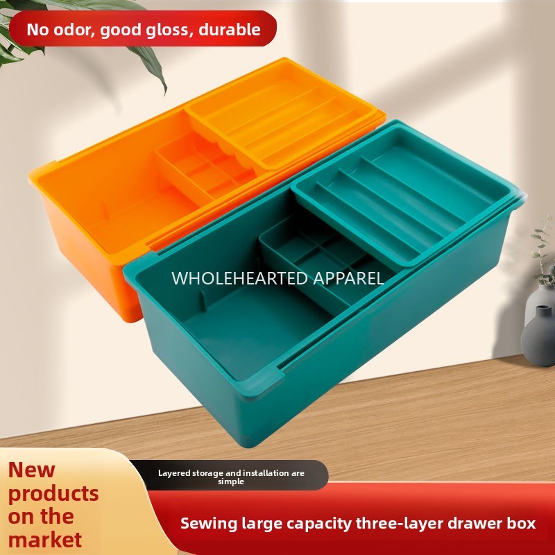 1643★  New large capacity three-layer drawer box sewing tools furniture office multi-purpose storage box sewing machine