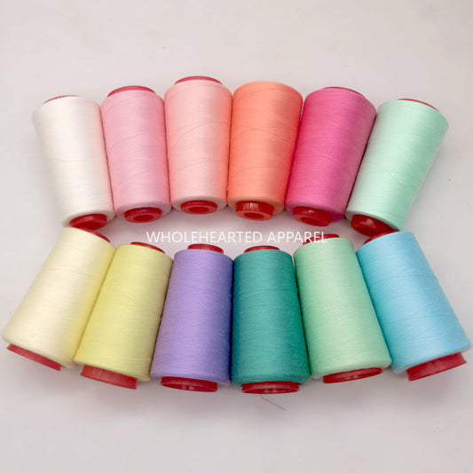 3053  Thread 402 Sewing Thread Household High Speed Thread Sewing Machine Pagoda Polyester Flat Car Large Roll Black and White Color