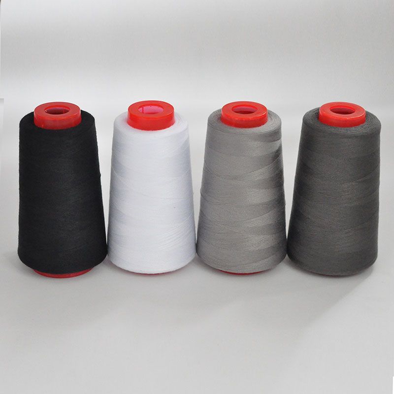 3053 Thread 402 Sewing Thread Household High Speed Thread Sewing Machine Pagoda Polyester Flat Car Large Roll Black and White Color
