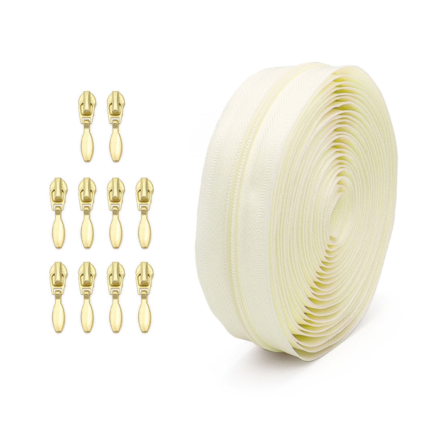 3100 Zipper No. 3 is wearing nylon solid color luggage zipper 4.5 meters + 10 light gold water drop heads = 1 pack