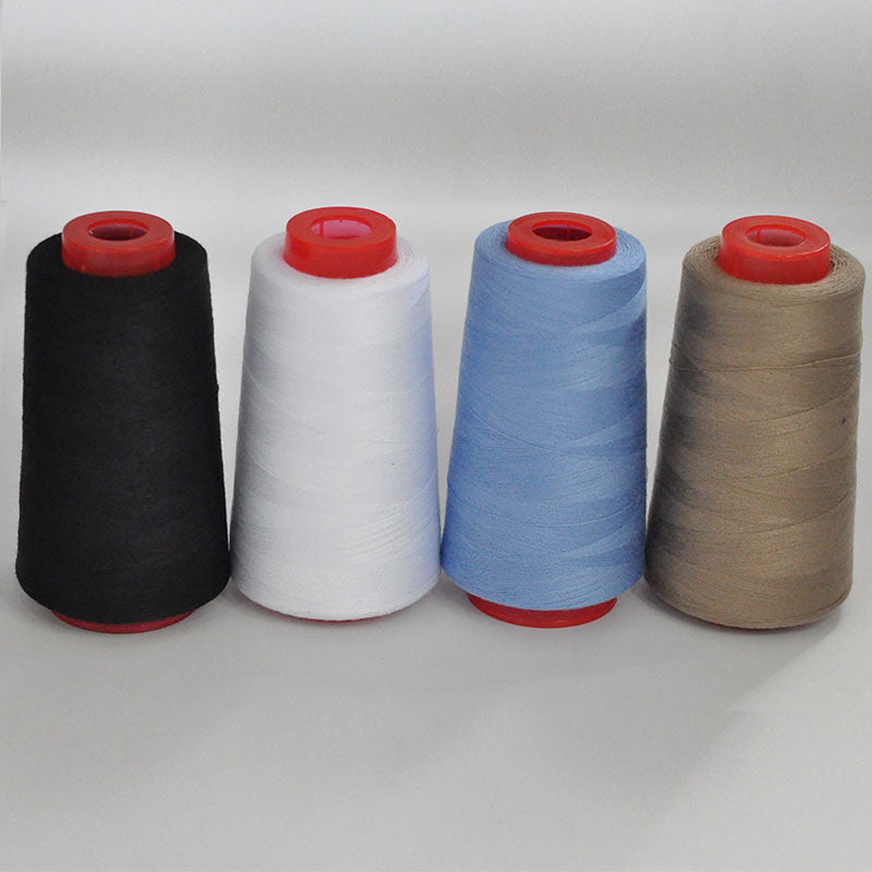 3053 Thread 402 Sewing Thread Household High Speed Thread Sewing Machine Pagoda Polyester Flat Car Large Roll Black and White Color