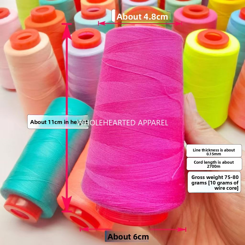 3053 Thread 402 Sewing Thread Household High Speed Thread Sewing Machine Pagoda Polyester Flat Car Large Roll Black and White Color