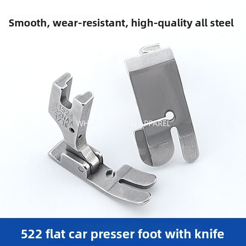 1626★  New 522 flat car with knife All steel presser foot Flat car Universal presser foot 2/8/10/12mm sewing machine accessories