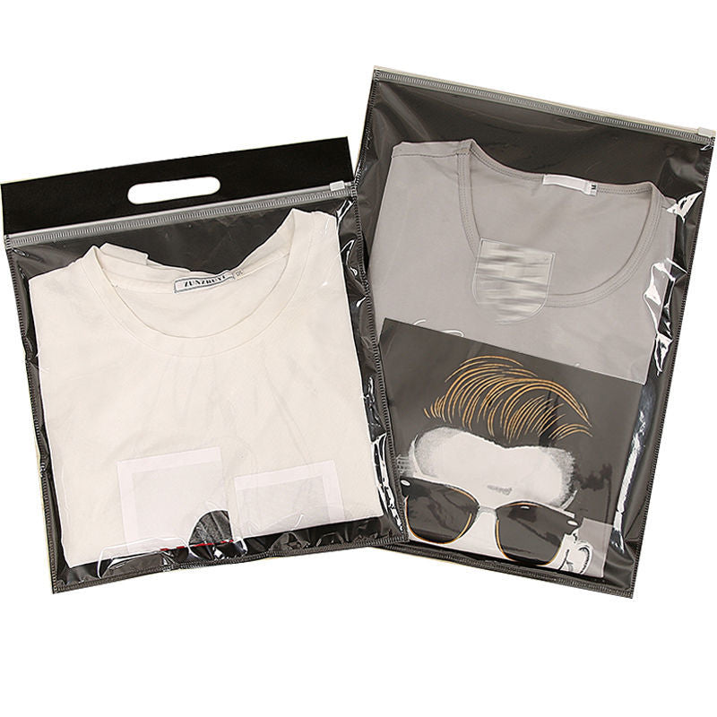 3227★ Non-woven zipper bag Transparent packaging bag Portable self-sealing bag Portable custom logo clothes storage sealing bag