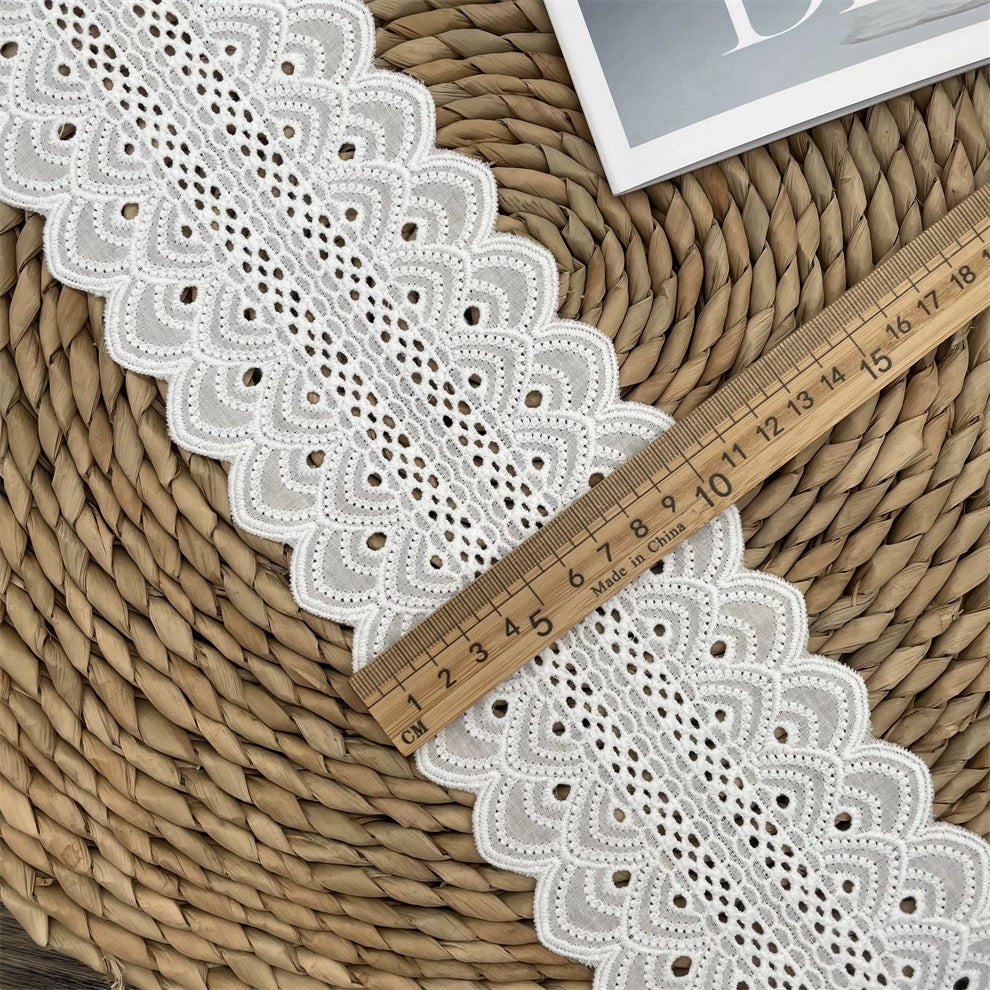 3781 Ropa de bebé de alta calidad con borde de algodón bordado, encaje, empalme de cuello y falda, accesorios para empalme de cortinas para el hogar