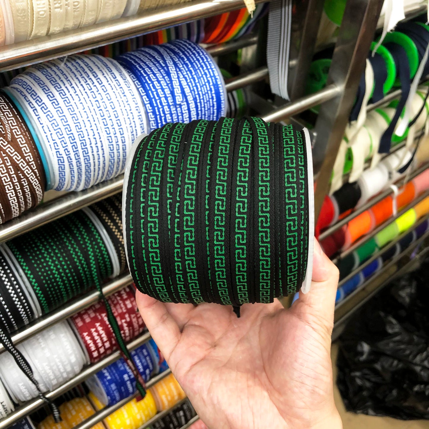 3870 Spot 1cm papel de color impresión accesorios de cincha tira de presión del borde del cuello trasero ropa de estilo étnico tira lateral tira de ribete