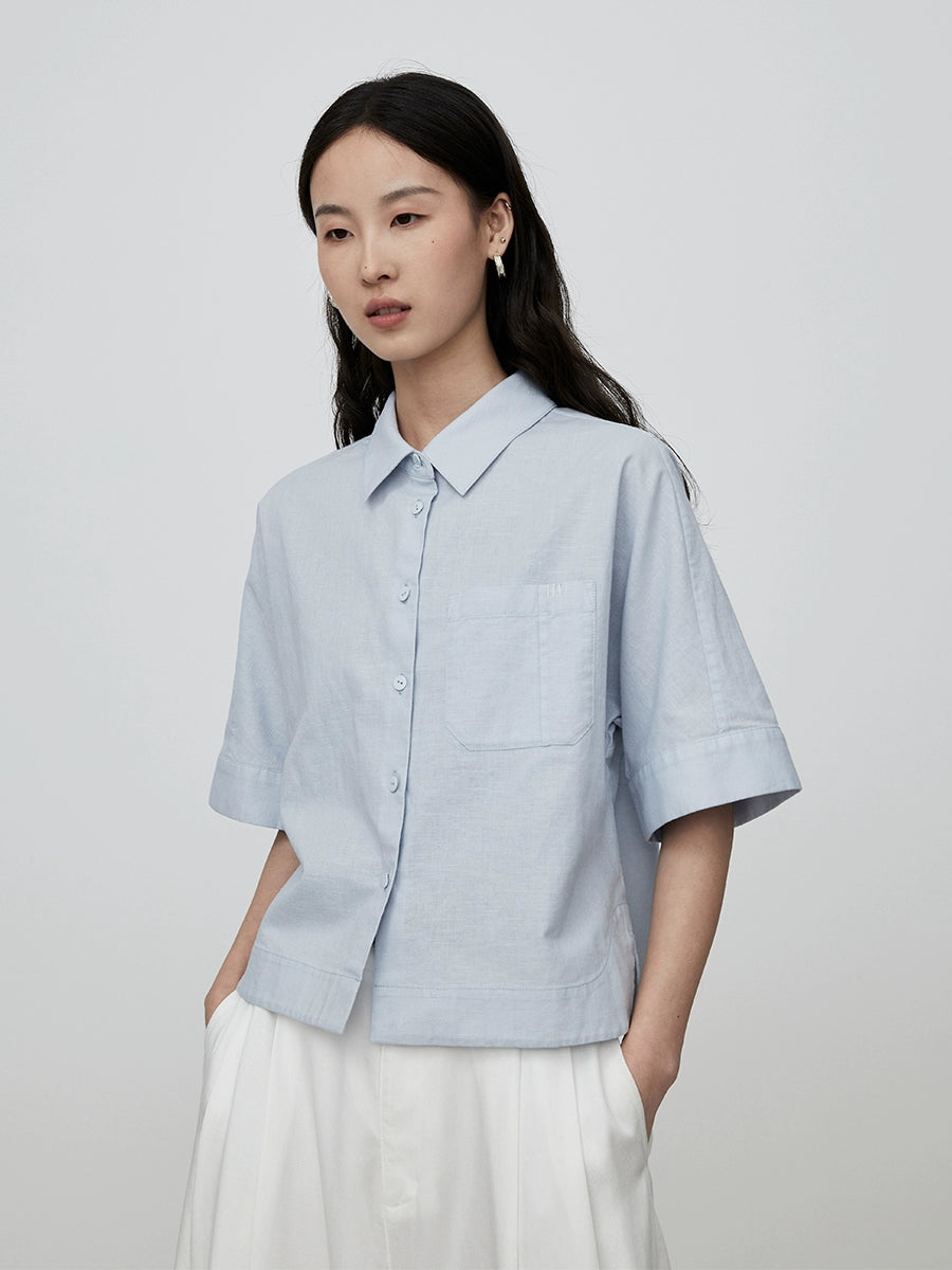 Camisa corta con cuello polo de manga corta negra CAREMIND para hombre pequeño con abrigo corto con bolsillos grandes