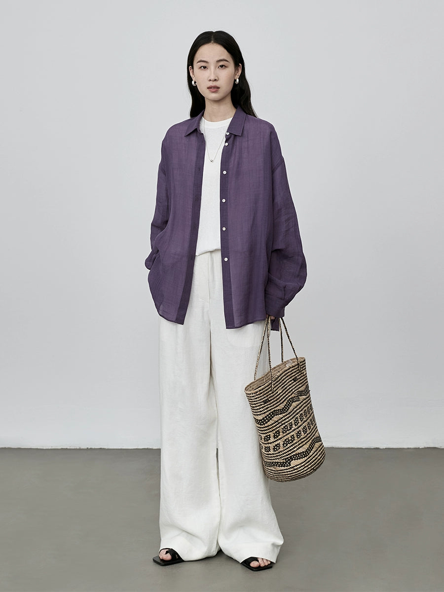 Pantalones de lino de estilo minimalista con dinero antiguo de CAREMIND para uso diario en otoño, pantalones anchos de pierna y cintura alta, pantalones casuales sueltos