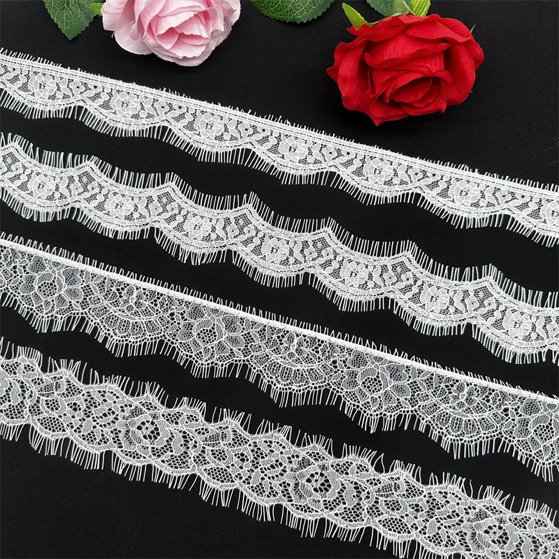3777 ancho 4-5cm exquisito encaje de pestañas pequeñas DIY tela hecha a mano ropa interior falda cuello accesorios decorativos