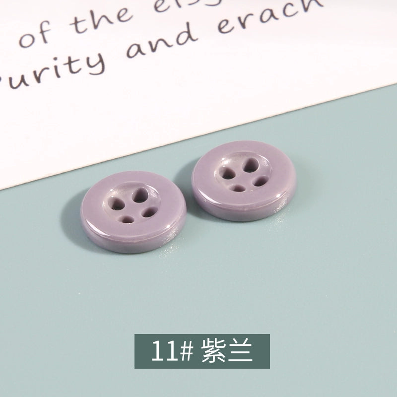 3337★ Four-eye round ceramic button men's and women's shirts cardigan cuffs neckline high-end buttons children's clothes button accessories